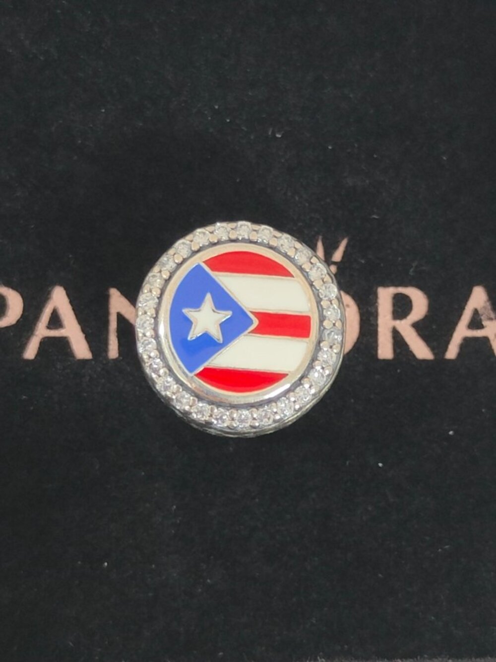 Pandora Puerto Rico Flag Exclusive Bead Charm S925 Sliver Bracelet Pendant